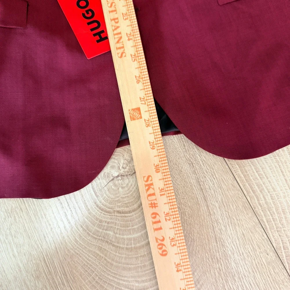 Hugo Boss Modern Fit Performance Super Flex Suit Jacket Blazer Mens 42S Red NWT